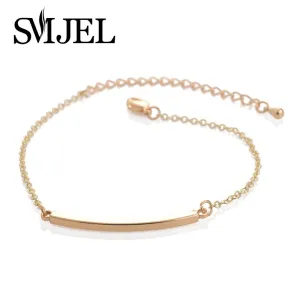 SMJEL 2017 New Korean Fashion Jewelry Bracelet Femme Curved Bar Bracelets for Women Simple Bend Bar Bracelets Party Gifts