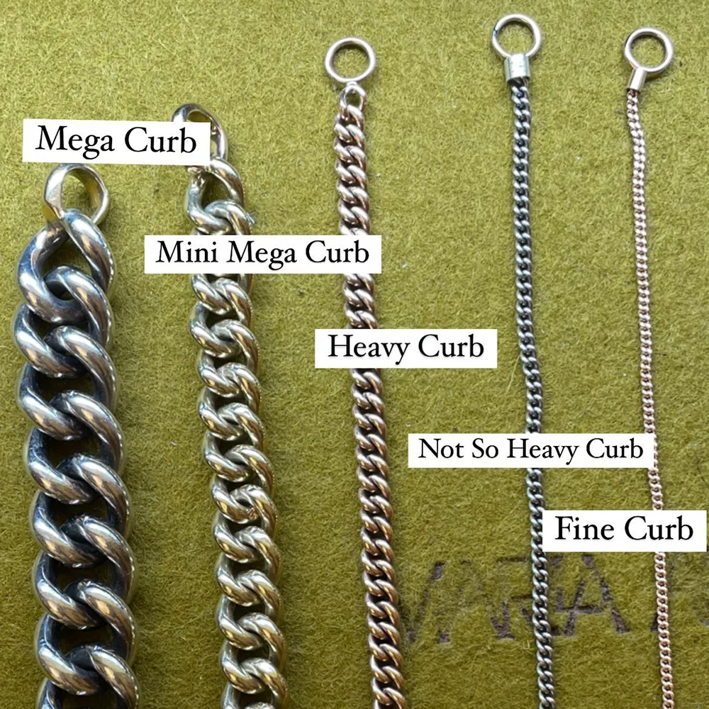 Sterling Silver MiniMega Curb Bracelet Chain with Two Gold Links