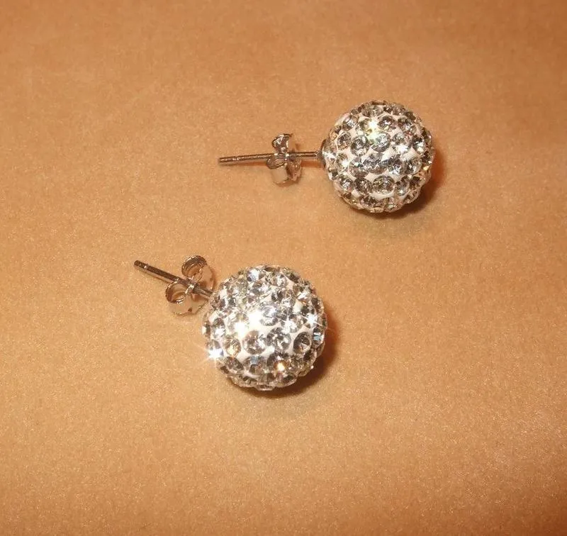 Swarovski Crystal Stud Ball Earrings in sterling silver