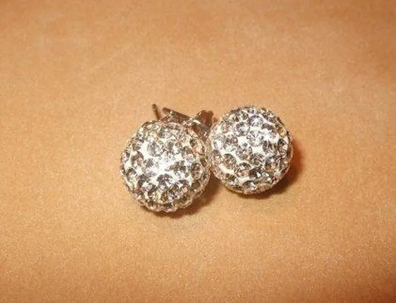 Swarovski Crystal Stud Ball Earrings in sterling silver