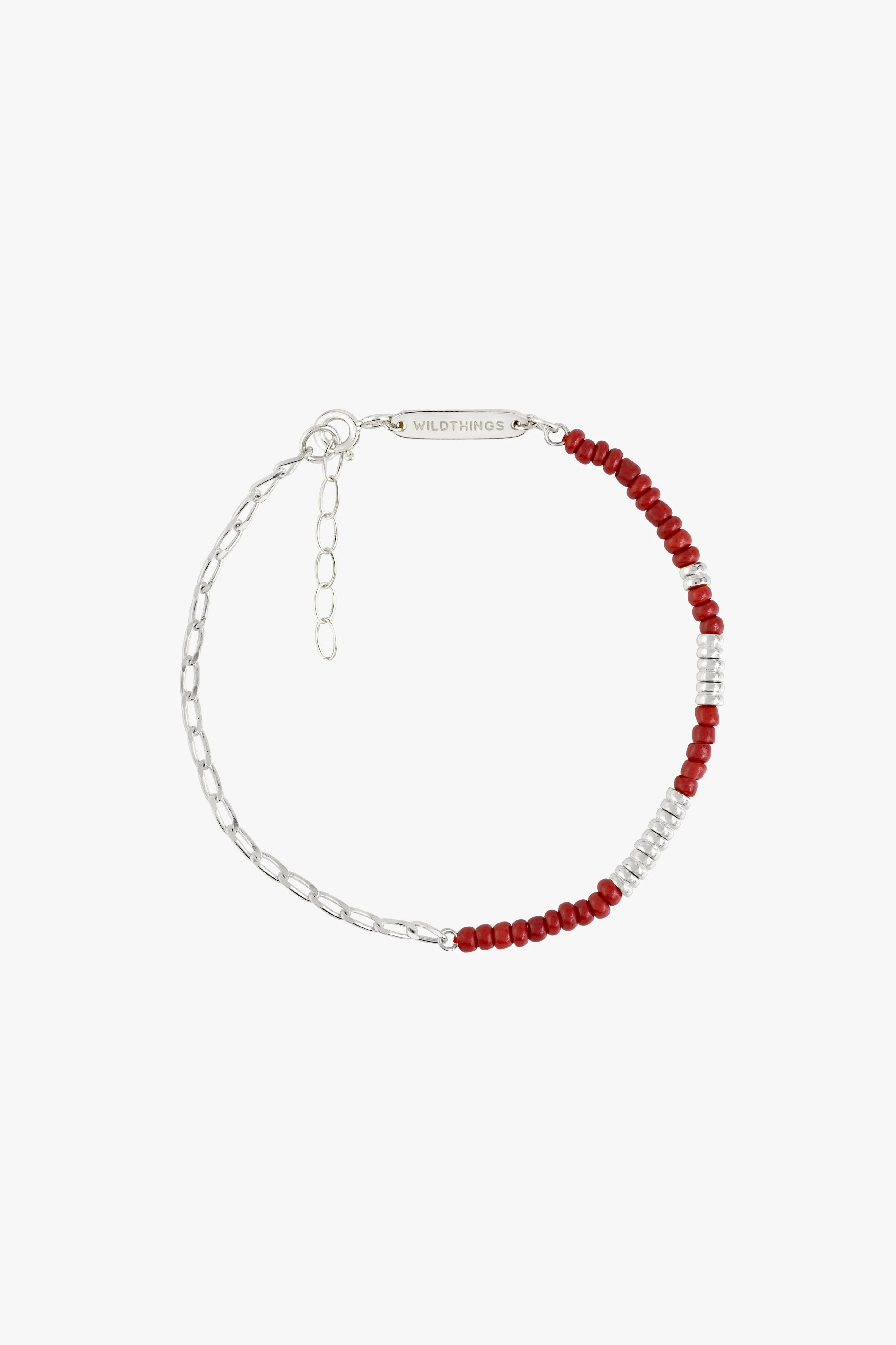 Think twice chain bracelet red silver