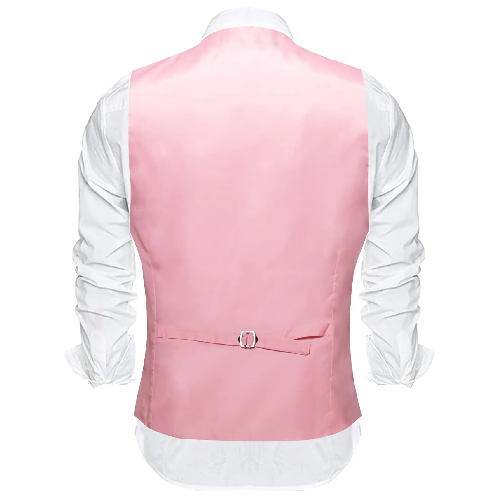 Ties2you Dress Vest Rose Pink Solid V Neck Button Up Silk Mens Work Vest Top