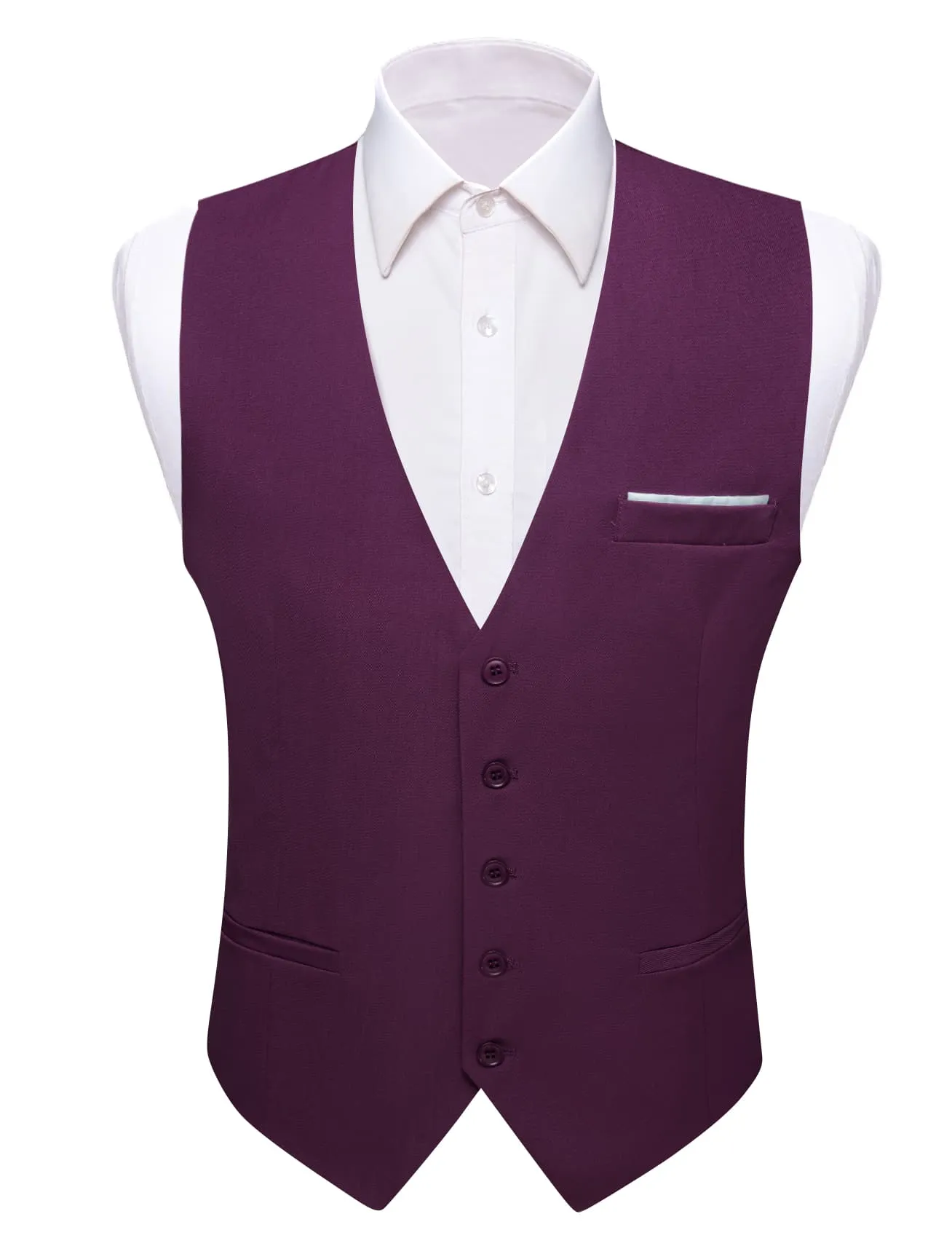 Ties2you Work Vest Dark Byzantium Purple Solid Button Silk Mens Vest Top