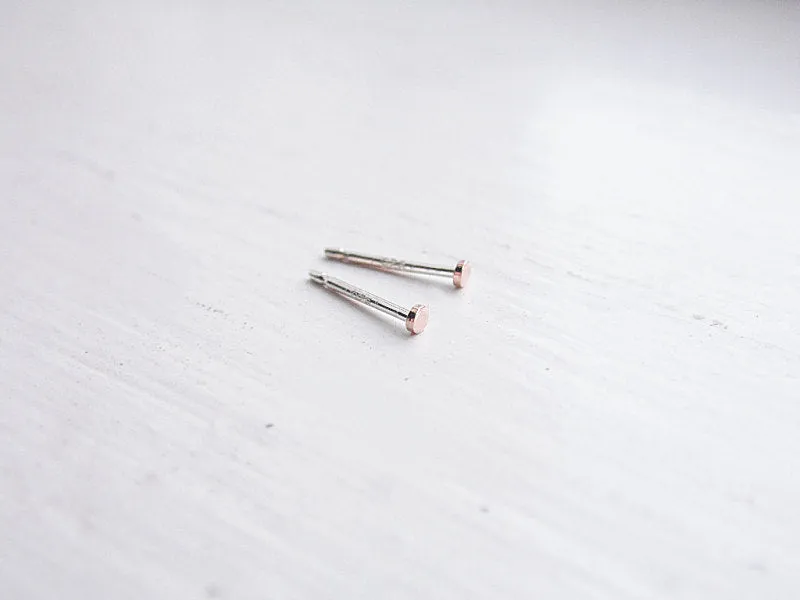 Tiny 14k Rose Gold Fill Post Earrings 1.5mm