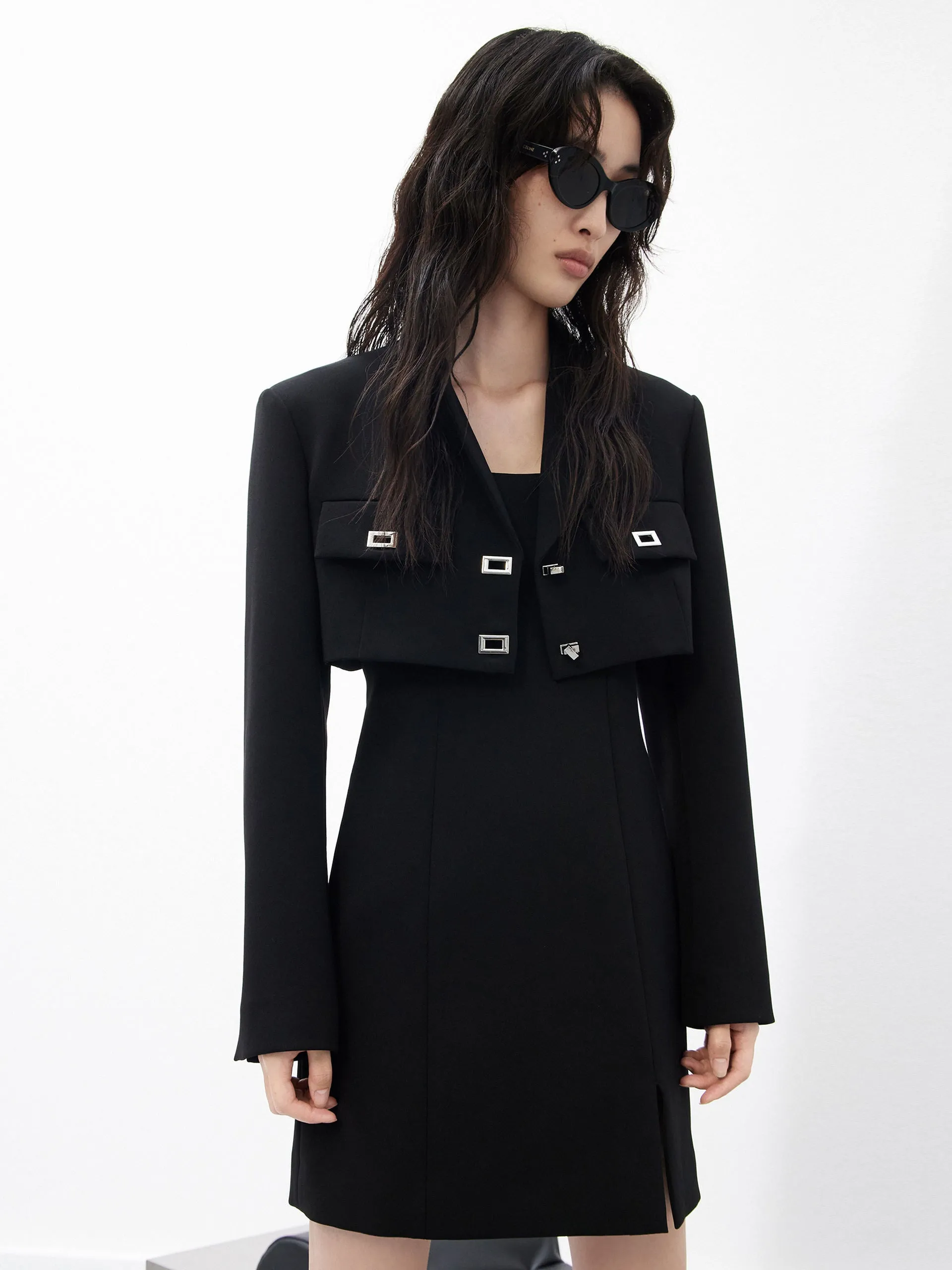 Two-Piece Slim Fit Blazer Dress