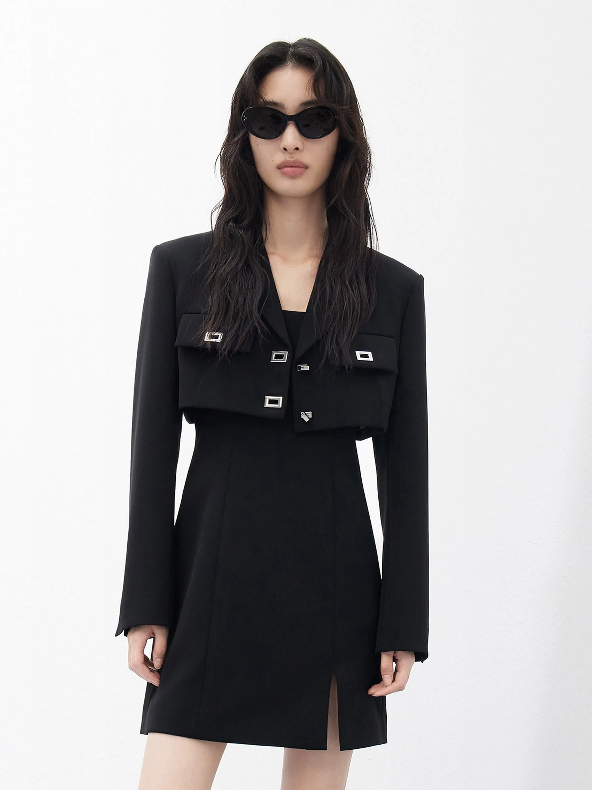 Two-Piece Slim Fit Blazer Dress