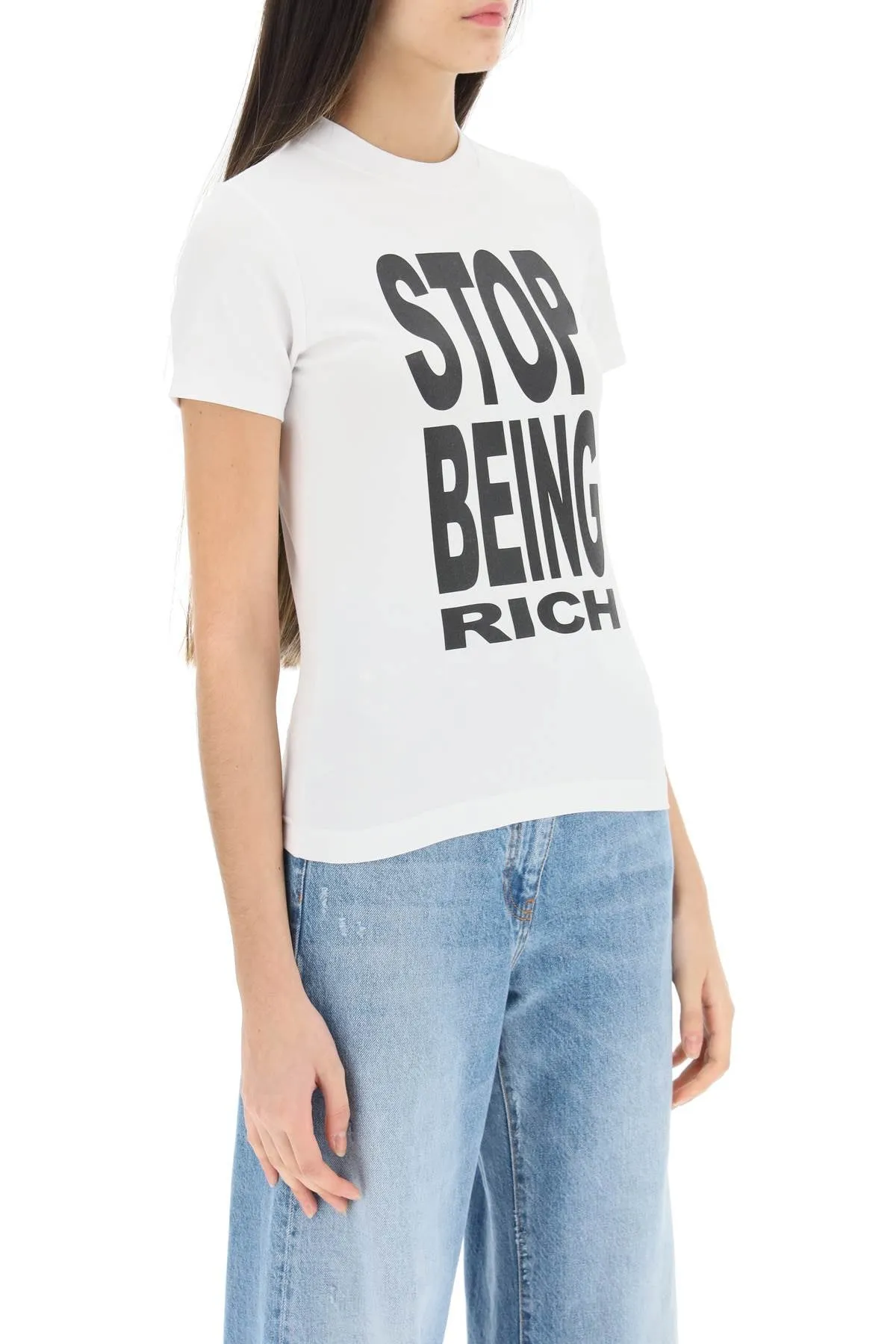 Vetements 'stop being rich' slim fit t-shirt