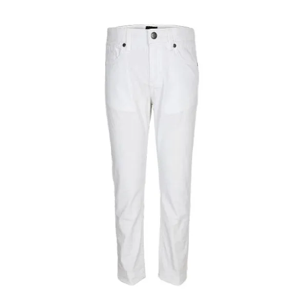 WHITE BASIC SLIM FIT SERGE TROUSER