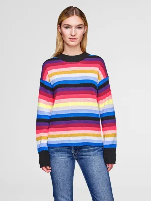 White   Warren - Multicolor Stripe Crewneck Chroma Multi