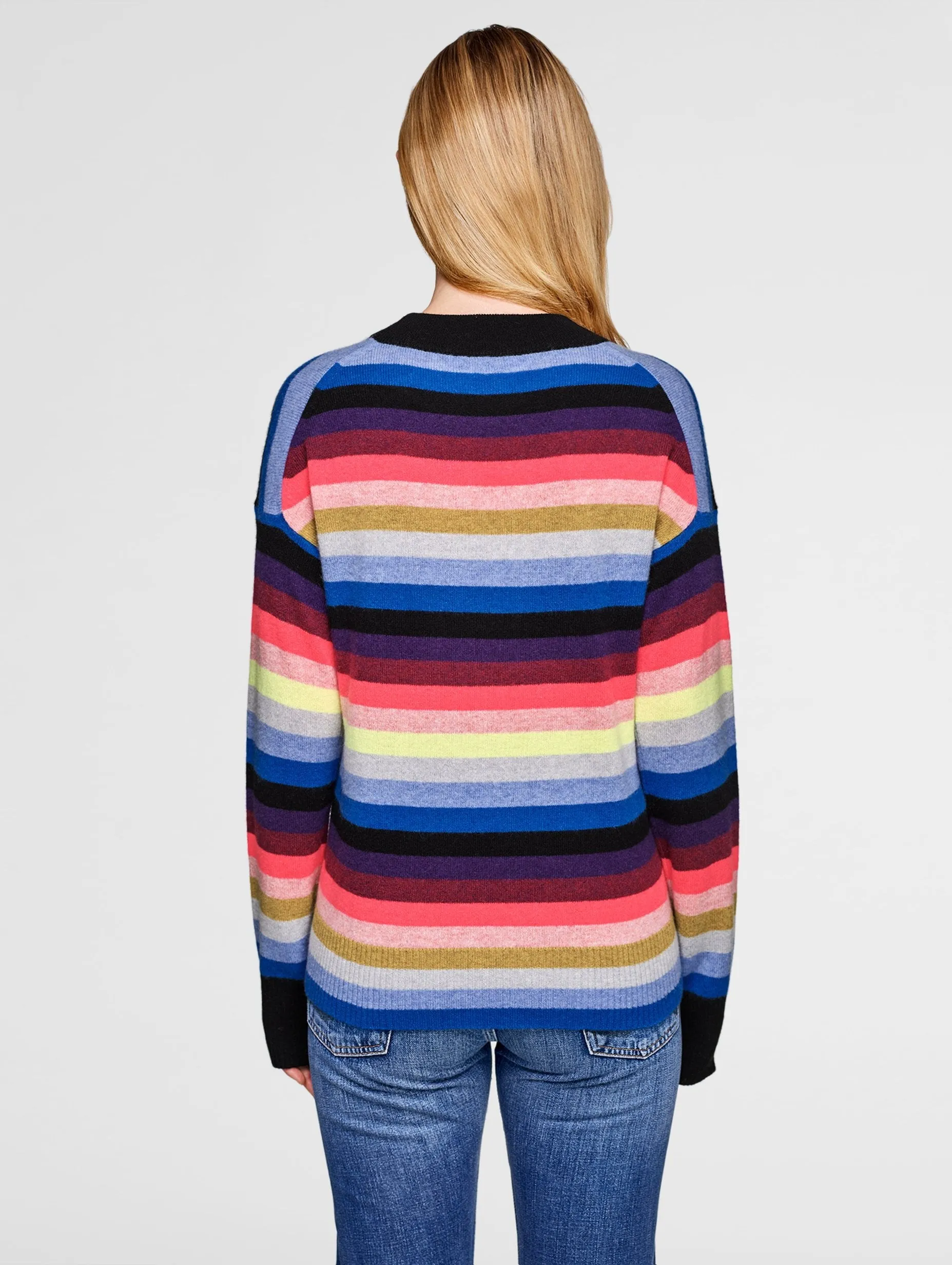 White   Warren - Multicolor Stripe Crewneck Chroma Multi