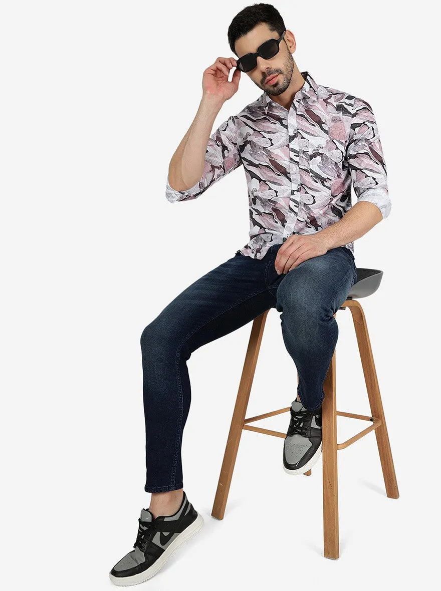 Wild Rose Printed Slim Fit Casual Shirt | Greenfibre