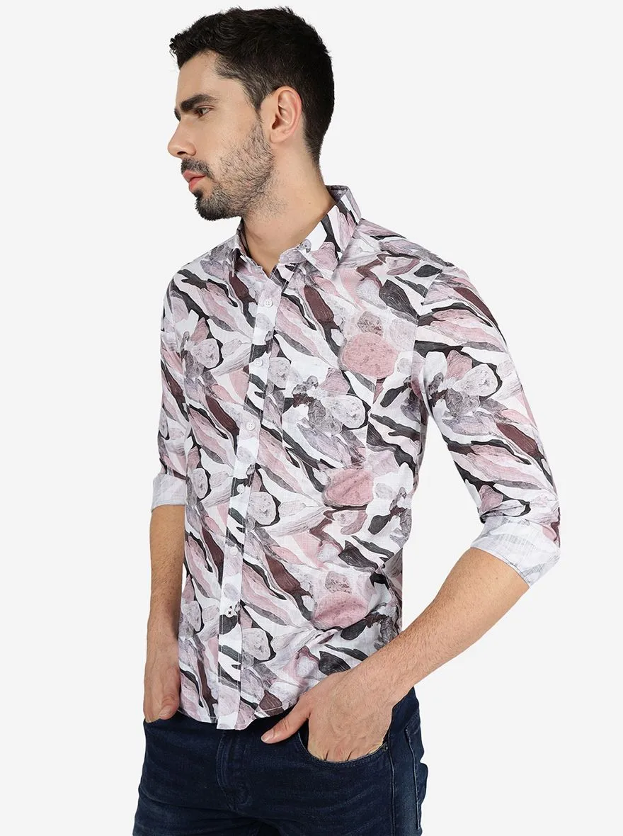 Wild Rose Printed Slim Fit Casual Shirt | Greenfibre