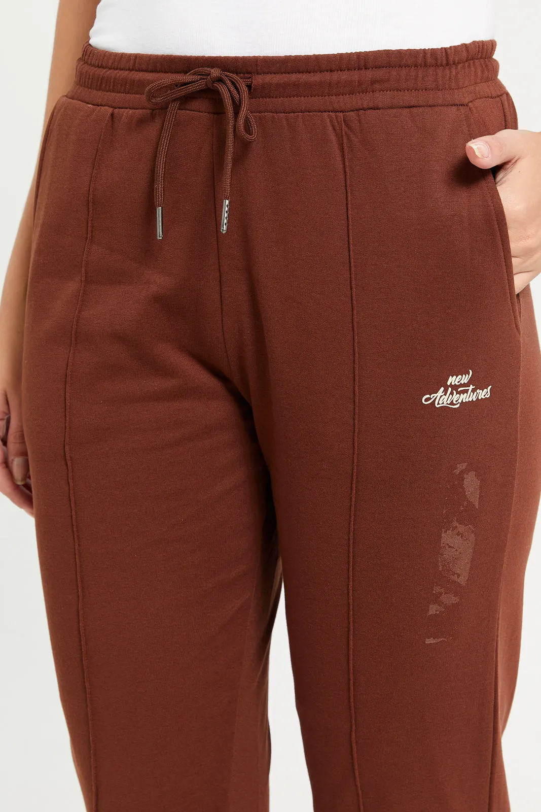 Women Brown Printed Jogger Pants