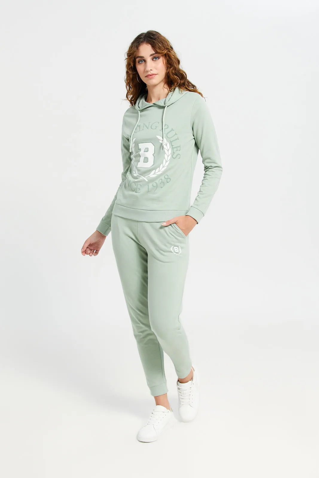 Women Mint Printed Jogger Pants