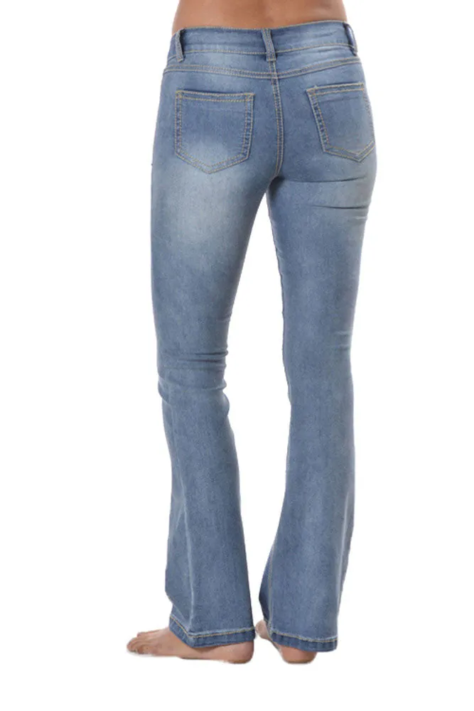 Women's Faded Bootcut Jeans