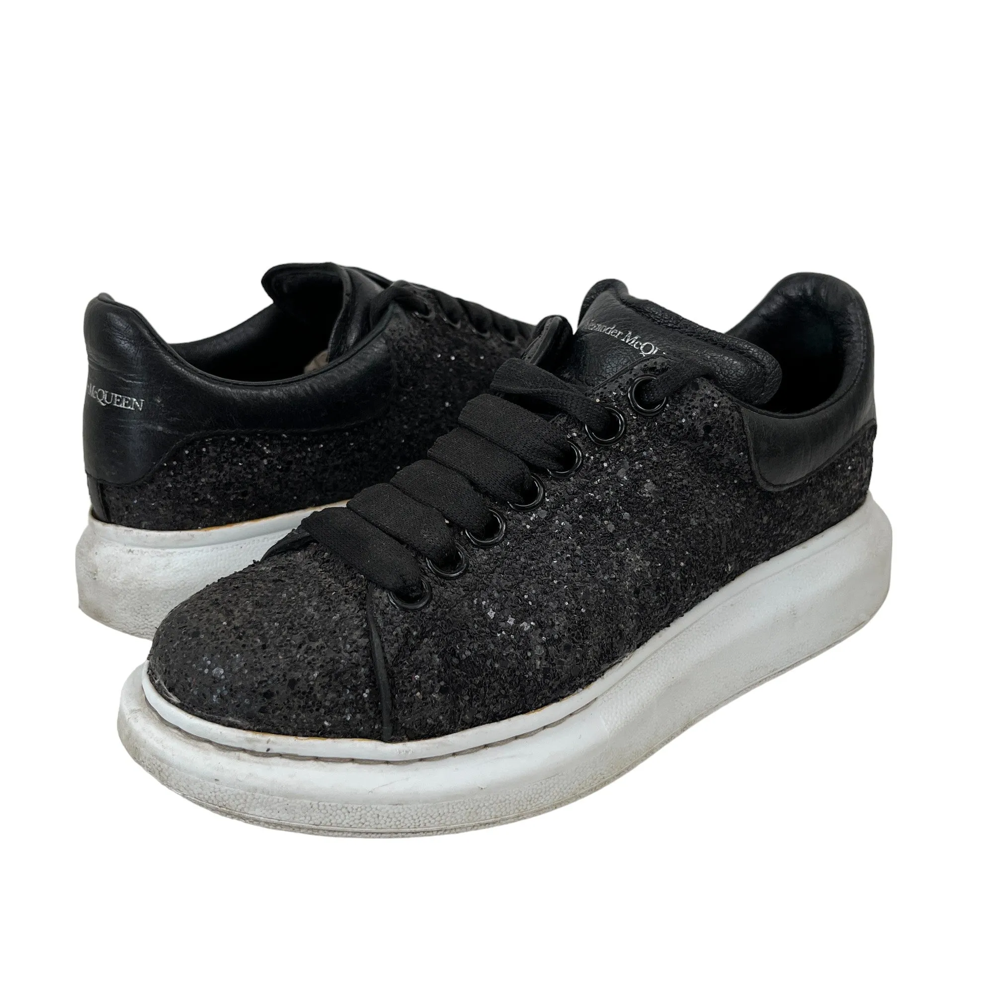 Women's Glitter Oversized Low Trainers Black Size EU 37.5 / UK 4.5