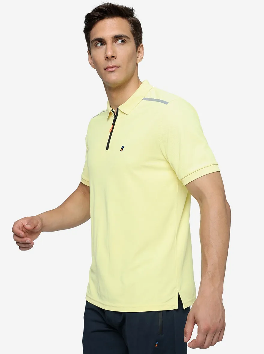 Yellow Solid Slim Fit T-Shirt | Jade Play