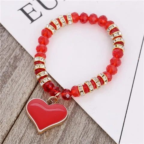 ZOSHI Romantic Vintage Bracelets For Women Heart Pendant Bracelets with crystal Shambhala Beads Fit Pan Bracelets Jewelry