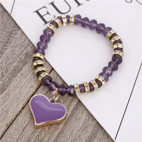 ZOSHI Romantic Vintage Bracelets For Women Heart Pendant Bracelets with crystal Shambhala Beads Fit Pan Bracelets Jewelry